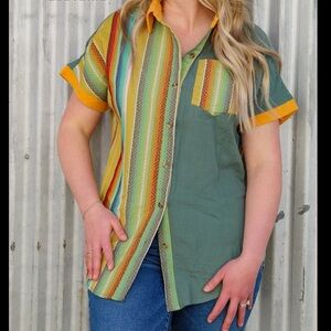 Rowdy‎ Crowd Clothing TAHLEQUAH TUNIC TOP, Size L, EUC